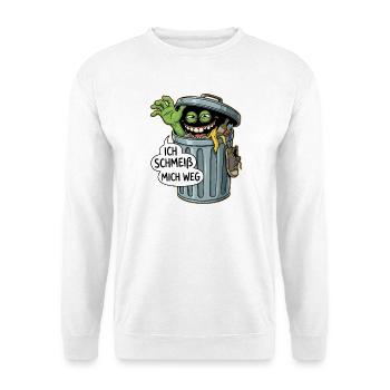 Trash Monster: Ich schmeiß mich weg - Unisex Pullover - Weiß - Vorne