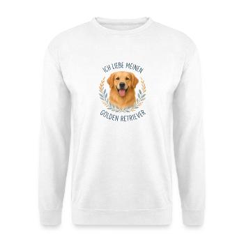 J’adore mon golden retriever | Maman des chiens - Sweat-shirt Unisexe - blanc - Devant