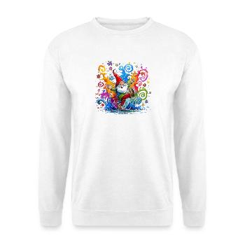 Bunter Gnom mit Farbspritzern - Unisex Pullover - Weiß - Vorne