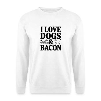 J’adore les chiens et le bacon - Sweat-shirt Unisexe - blanc - Devant