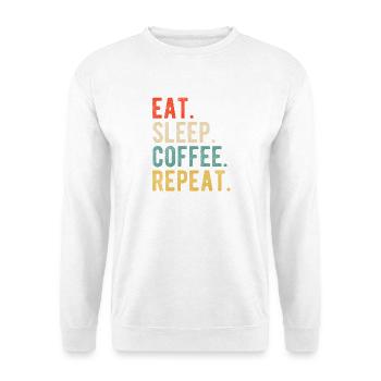 Eat Sleep Coffee Repeat Retro Coffee Love - Unisex Sweatshirt - white - Front