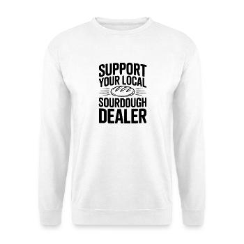 Unterstützen Sie Ihren örtlichen Sauerteighändler - Unisex Pullover - Weiß - Vorne