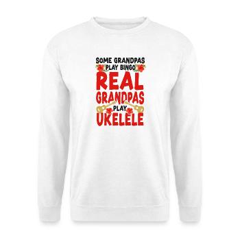 Ukulélé hawaïen Ukulélé Grand-père Un peu - Sweat-shirt Unisexe - blanc - Devant