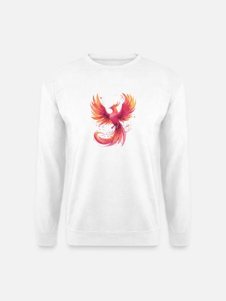 Phoenix in Flammenfarben - Unisex Pullover - Weiß