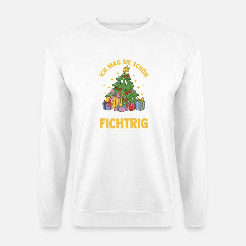 Weihnachtsmann Fichten Weihnachtsbaum Weihnachten - Unisex Pullover - Weiß
