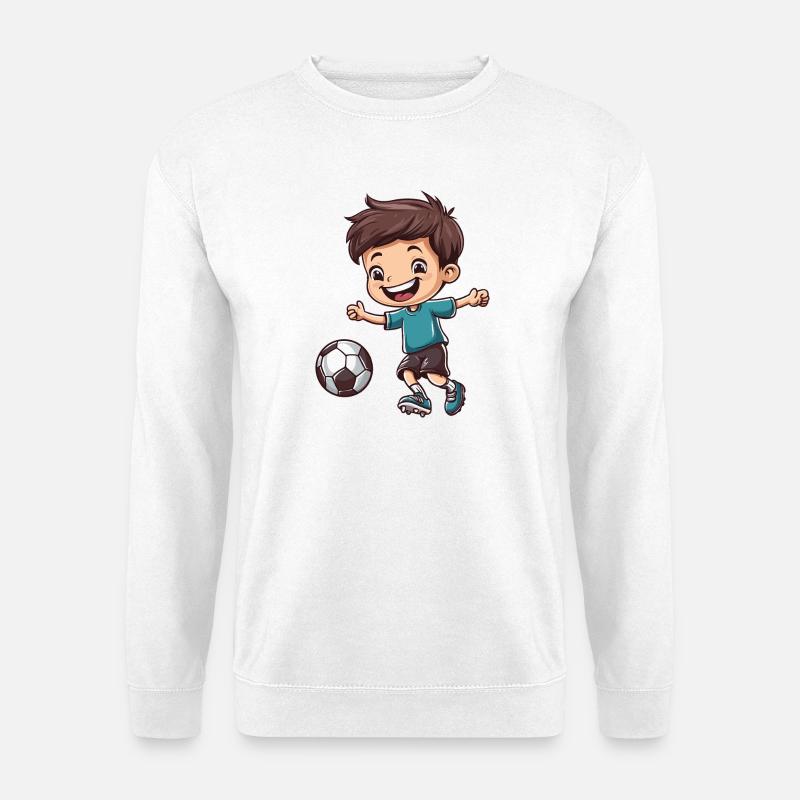 Fröhlicher Fußballjunge - Unisex Pullover - Weiß