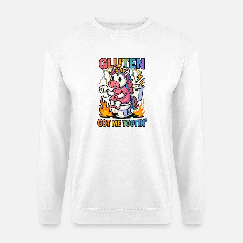 Gluten Glutenunverträglichkeit Witz Geschenk - Unisex Pullover - Weiß