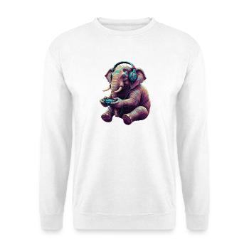 Jeux d’éléphants Jeux vidéo d’animaux Éléphant drôle - Sweat-shirt Unisexe - blanc - Devant