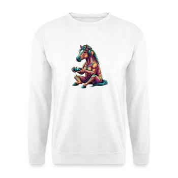 Jeux de chevaux Jeux vidéo d’animaux Cheval drôle - Sweat-shirt Unisexe - blanc - Devant