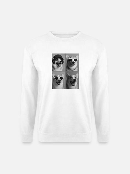 Corgi Hunde Collage Vierporträts - Unisex Pullover - Weiß