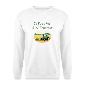 Ich kann nicht, ich habe einen Traktor - Unisex Pullover - Weiß - Vorne