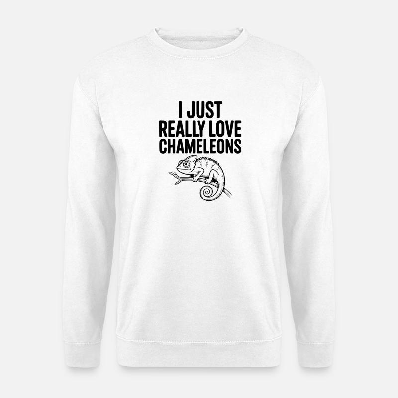 Ich liebe Chamäleons einfach. - Unisex Pullover - Weiß