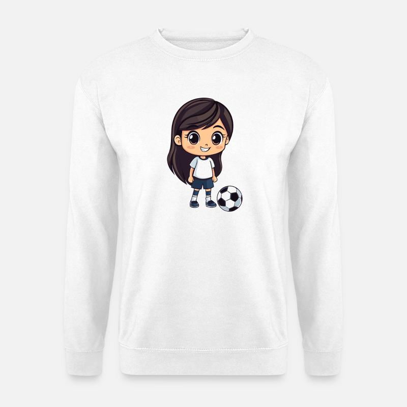 Kicker Mädchen Cartoon - Unisex Pullover - Weiß