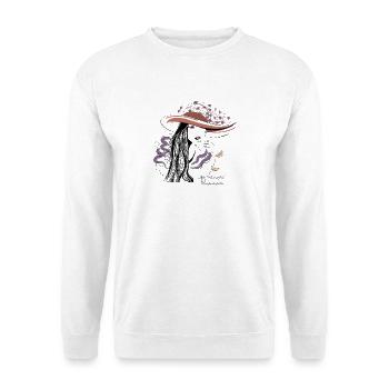 Déclaration de Dame élégante au chapeau Noir-Violet - Sweat-shirt Unisexe - blanc - Devant