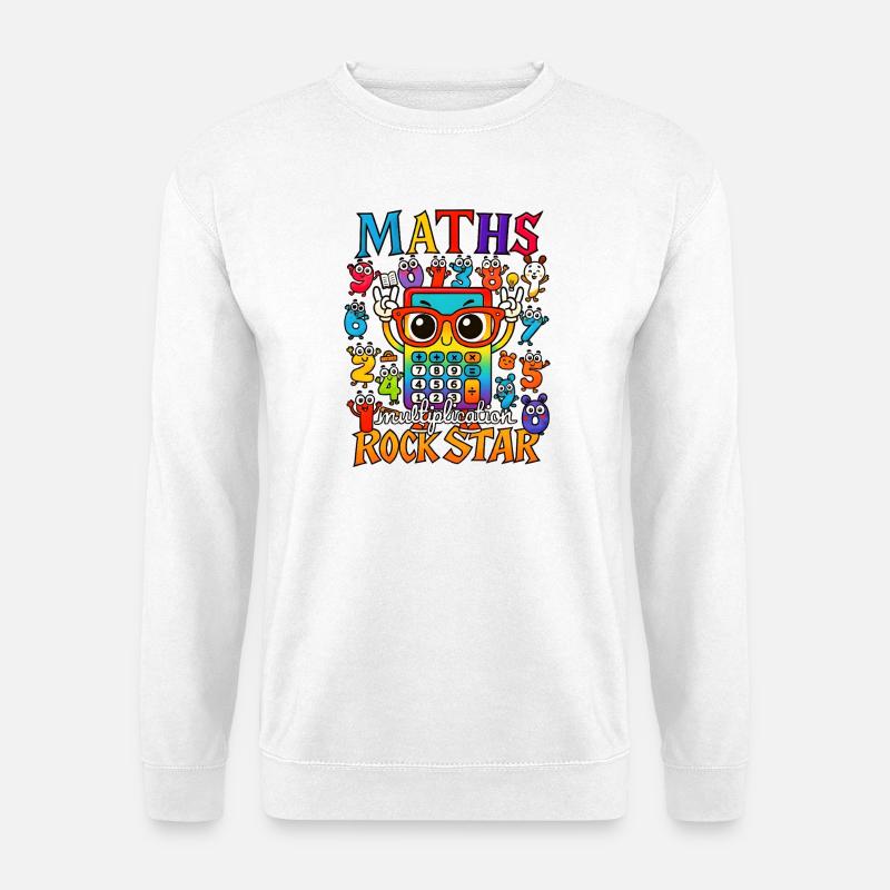 number day Maths Multiplication Rock Star - Unisex Sweatshirt - white