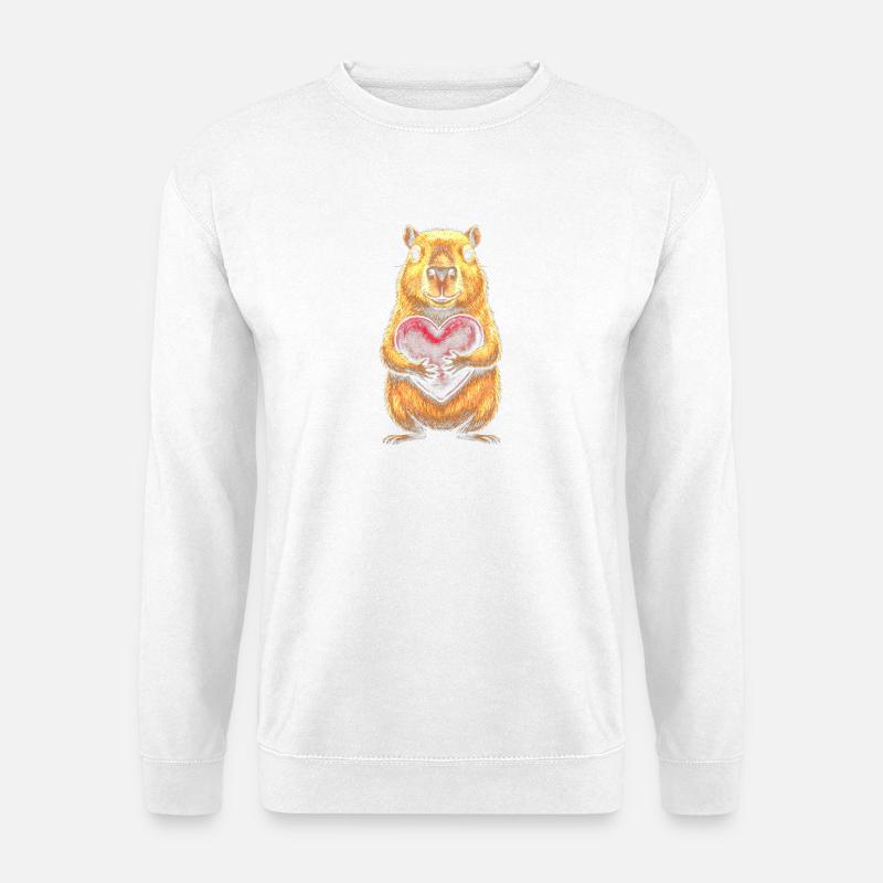 Biber Herz Motiv - Unisex Pullover - Weiß