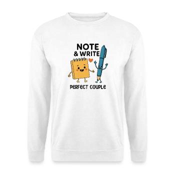 Note & Write Perfect Couple Fun Design - Unisex Pullover - Weiß - Vorne