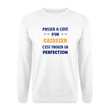 Frôler la perfection au passage caisse - Sweat-shirt Unisexe - blanc - Devant