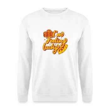 Fan de jeux d’argent Je me sens chanceux, casino - Sweat-shirt Unisexe - blanc - Devant