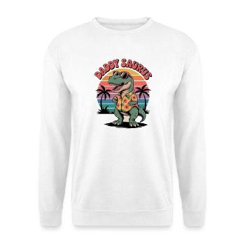 Papa Saurus Dinosaure - Sweat-shirt Unisexe - blanc - Devant