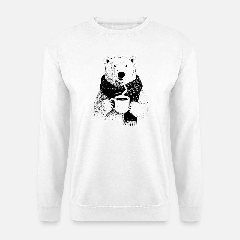 Coffee Polar Bear - Unisex Sweatshirt - white