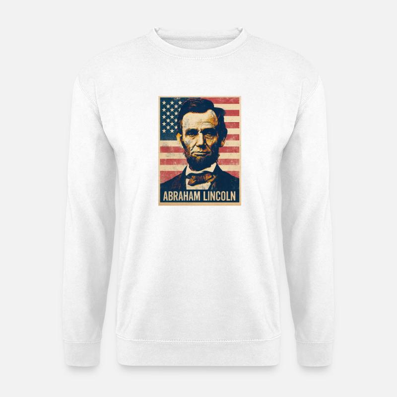 Abraham Lincoln Präsident Usa - Unisex Pullover - Weiß