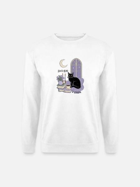 Gentle Goth Cozy Goth Cat - Unisex Sweatshirt - white