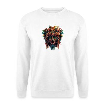 Aztec Mask with Feathers - Unisex Sweatshirt - white - Front