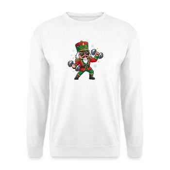 Casse-Noisette de Noël : Haltérophilie Drôle - Sweat-shirt Unisexe - blanc - Devant