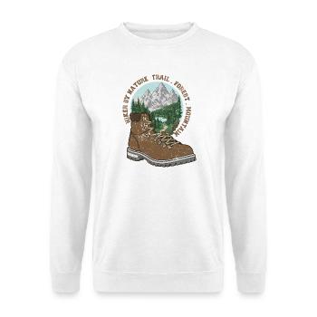 Minimalistisches Wanderer-Design - Unisex Pullover - Weiß - Vorne
