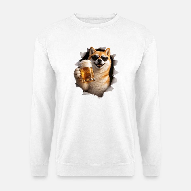 Shiba Inu Bier - Unisex Pullover - Weiß