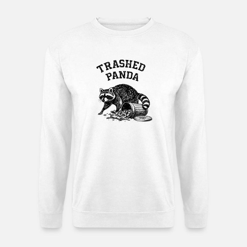 Trashed Panda - Unisex Pullover - Weiß