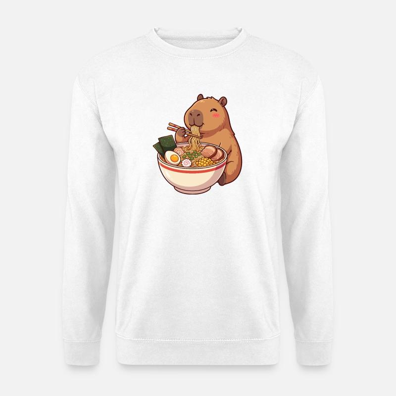 Kawaii Capybara Ramen - Unisex Pullover - Weiß