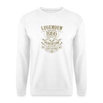 Legenden Geburtstag 1966 Vintage Retro Design - Unisex Pullover - Weiß - Vorne