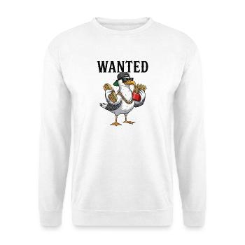 Je voulais mouette avec frites et sandwiches au poisson - Sweat-shirt Unisexe - blanc - Devant