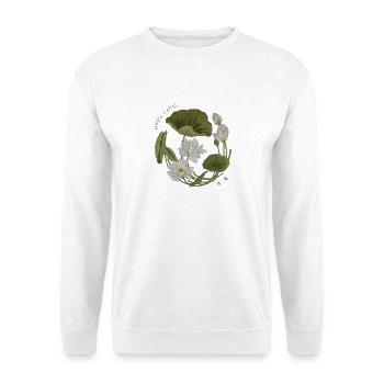 White Lotus: Zeshin’s Serenity  Japanese Botanical - Unisex Sweatshirt - white - Front