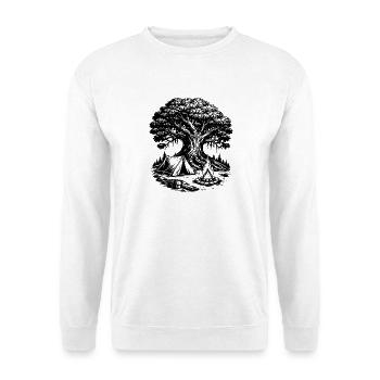 Camping Zelt Wald Baum - Unisex Pullover - Weiß - Vorne