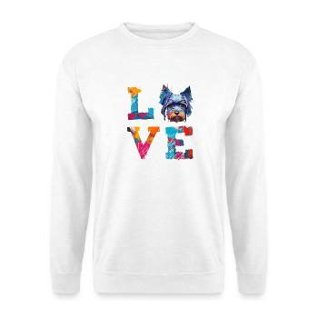 L’art coloré du Yorkshire Terrier Yorkshire Love - Sweat-shirt Unisexe - blanc - Devant