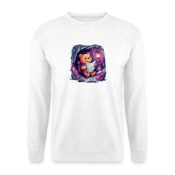 Un ours en peluche en visite de découverte - Sweat-shirt Unisexe - blanc - Devant