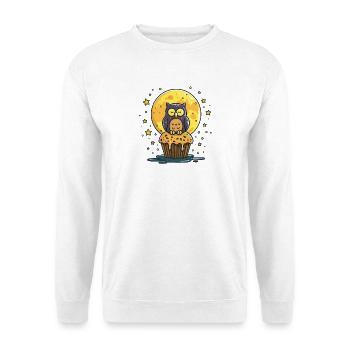 Nacht Eulen Cupcake - Unisex Pullover - Weiß - Vorne