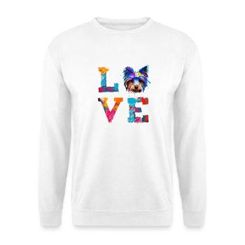 Yorkshire Terrier Colorful Paint Dog Dad Dog Mom - Unisex Sweatshirt - white - Front