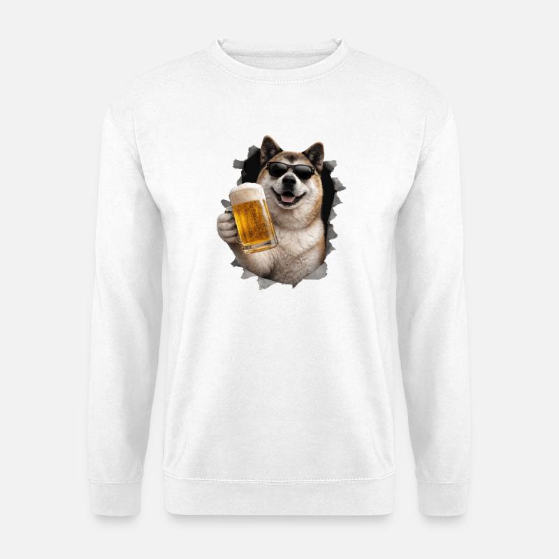 Akita Bier - Unisex Pullover - Weiß