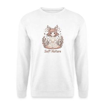 Soft Nature Zartes Anime Fawn Girl - Unisex Pullover - Weiß - Vorne