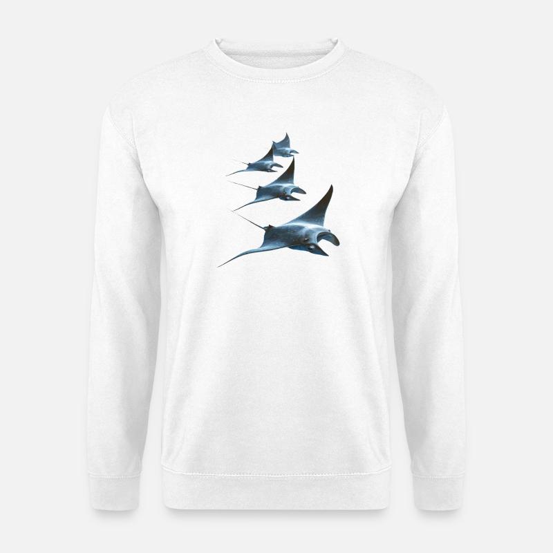 Manta Ray, Devil Ray, Stingray, Diver - Unisex Sweatshirt - white