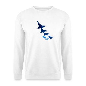 Manta Rochen Teufelsrochen Stachelrochen Taucher - Unisex Pullover - Weiß - Vorne
