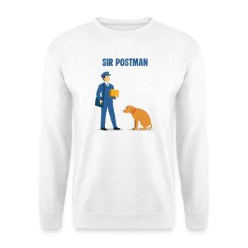 Sir Postman vs. Hund: Überlegener Lieferheld - Unisex Pullover - Weiß - Vorne
