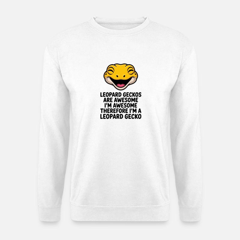 Smiling Gecko on Black - Unisex Sweatshirt - white