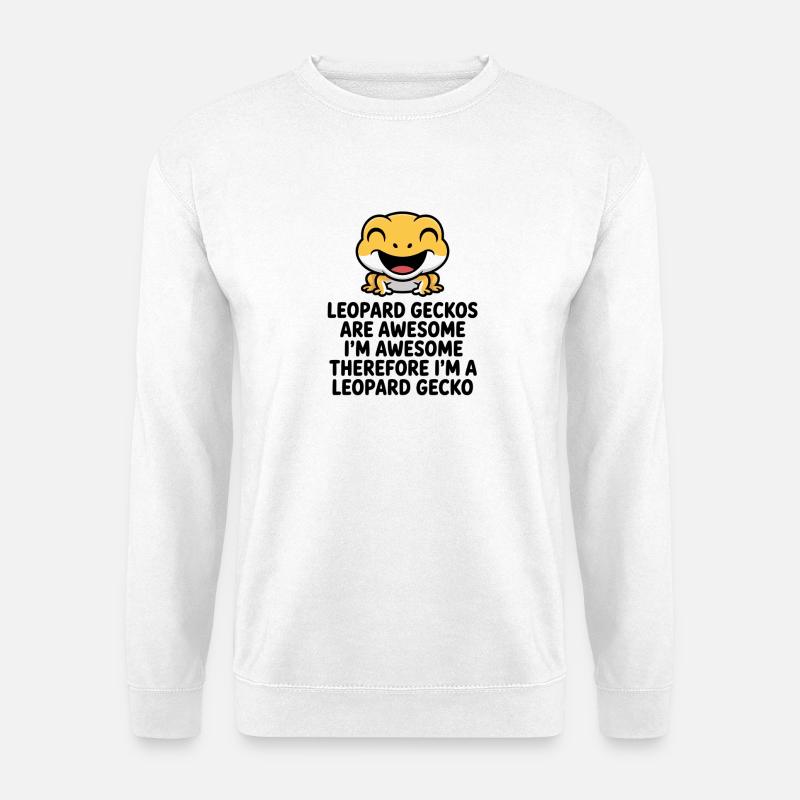 Cheerful Leopardgecko Meme on Black - Unisex Sweatshirt - white