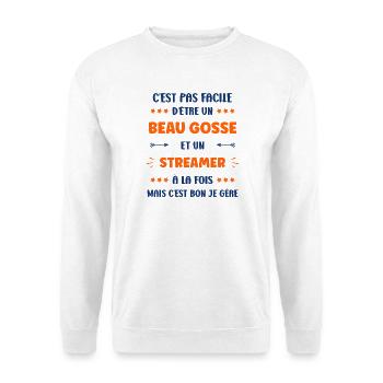 Gutaussehender Typ und Streamer gleichzeitig - Unisex Pullover - Weiß - Vorne