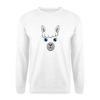 Cute Alpaca Face Blue Eyes Llama DIY Costume - Unisex Sweatshirt - white - Front
